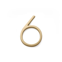 Emtek 2836US4 7" Modern # 6 House Number Satin Brass Finish.