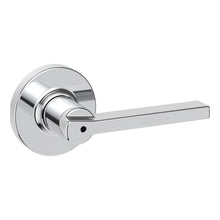 Kwikset 300CSLRDT-26 Casey Lever with Round Rose Privacy Door Lock with 6AL Latch and RCS Strike Bright Chrome Finish.
