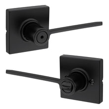 Kwikset 300LRLSQT-514 Ladera Lever with Square Rose Privacy Door Lock with 6AL Latch and RCS Strike Matte Black Finish.