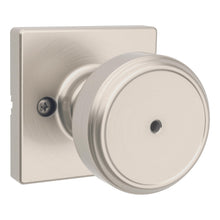 Kwikset 300MNKSQT-15 Maven Knob Square Rose Privacy Door Lock with 6AL Latch and RCS Strike Satin Nickel Finish.