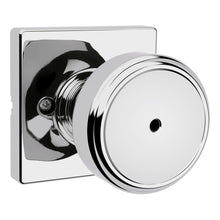 Kwikset 300MNKSQT-26 Maven Knob Square Rose Privacy Door Lock with 6AL Latch and RCS Strike Bright Chrome Finish.