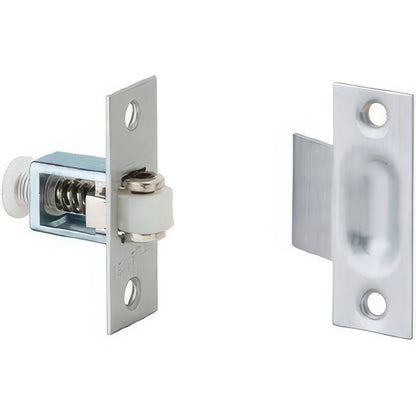 Ives 336B Wrought Brass Adjustable Roller Catch 2-1/4" x 7/8" Face Plate and T Strike