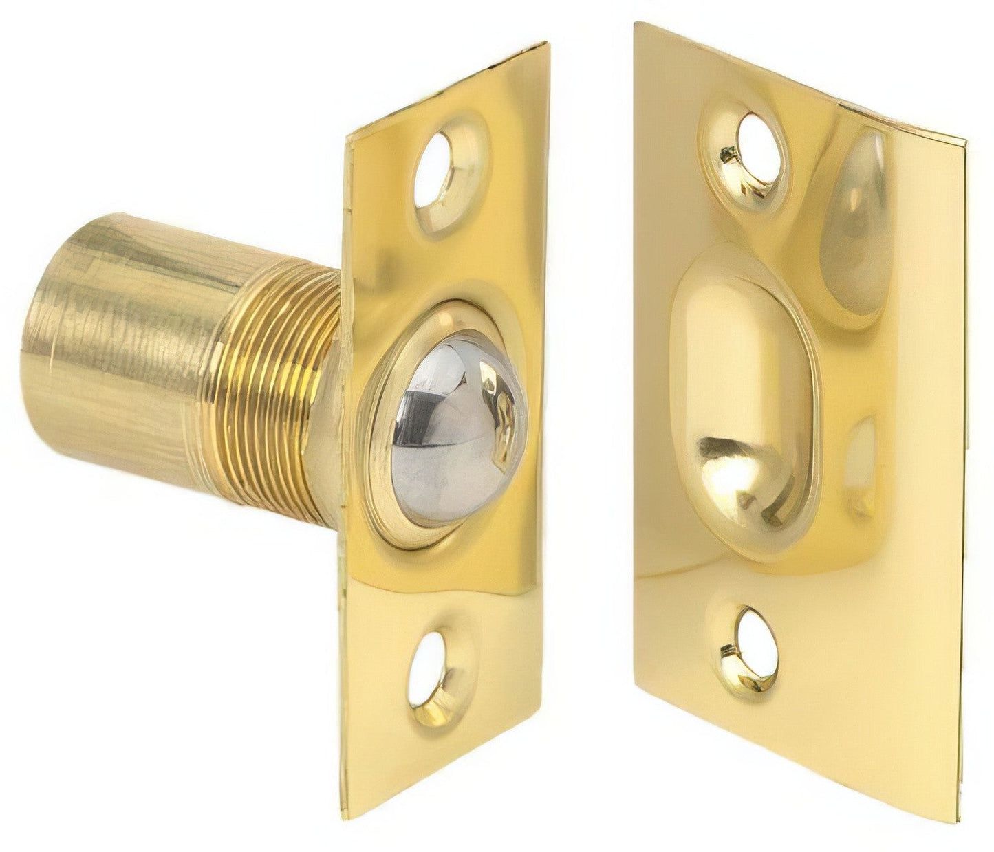 Ives 347B Wrought Brass Adjustable Barrel Ball Catch 1" x 2-1/8" x 1-3/8" Body 1-3/8" x 2-1/8" Strike