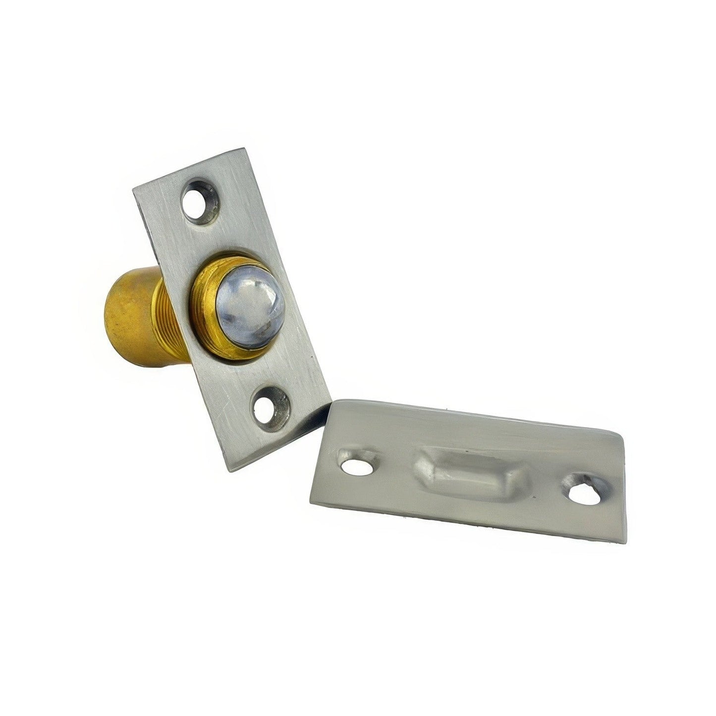 Ives 347B Wrought Brass Adjustable Barrel Ball Catch 1" x 2-1/8" x 1-3/8" Body 1-3/8" x 2-1/8" Strike