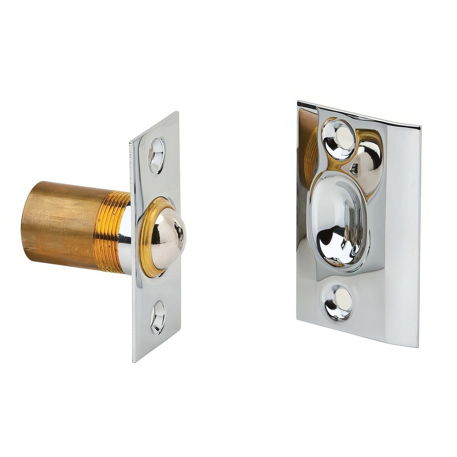 Ives 347B Wrought Brass Adjustable Barrel Ball Catch 1" x 2-1/8" x 1-3/8" Body 1-3/8" x 2-1/8" Strike