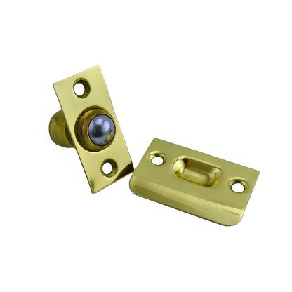 Ives 347B Wrought Brass Adjustable Barrel Ball Catch 1" x 2-1/8" x 1-3/8" Body 1-3/8" x 2-1/8" Strike