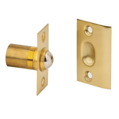Ives 347B Wrought Brass Adjustable Barrel Ball Catch 1" x 2-1/8" x 1-3/8" Body 1-3/8" x 2-1/8" Strike
