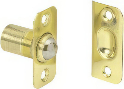 Ives 349B Wrought Brass Adjustable Barrel Ball Catch 1" x 2-1/8" x 1-3/8" Body 1-3/8" x 2-1/8" Strike