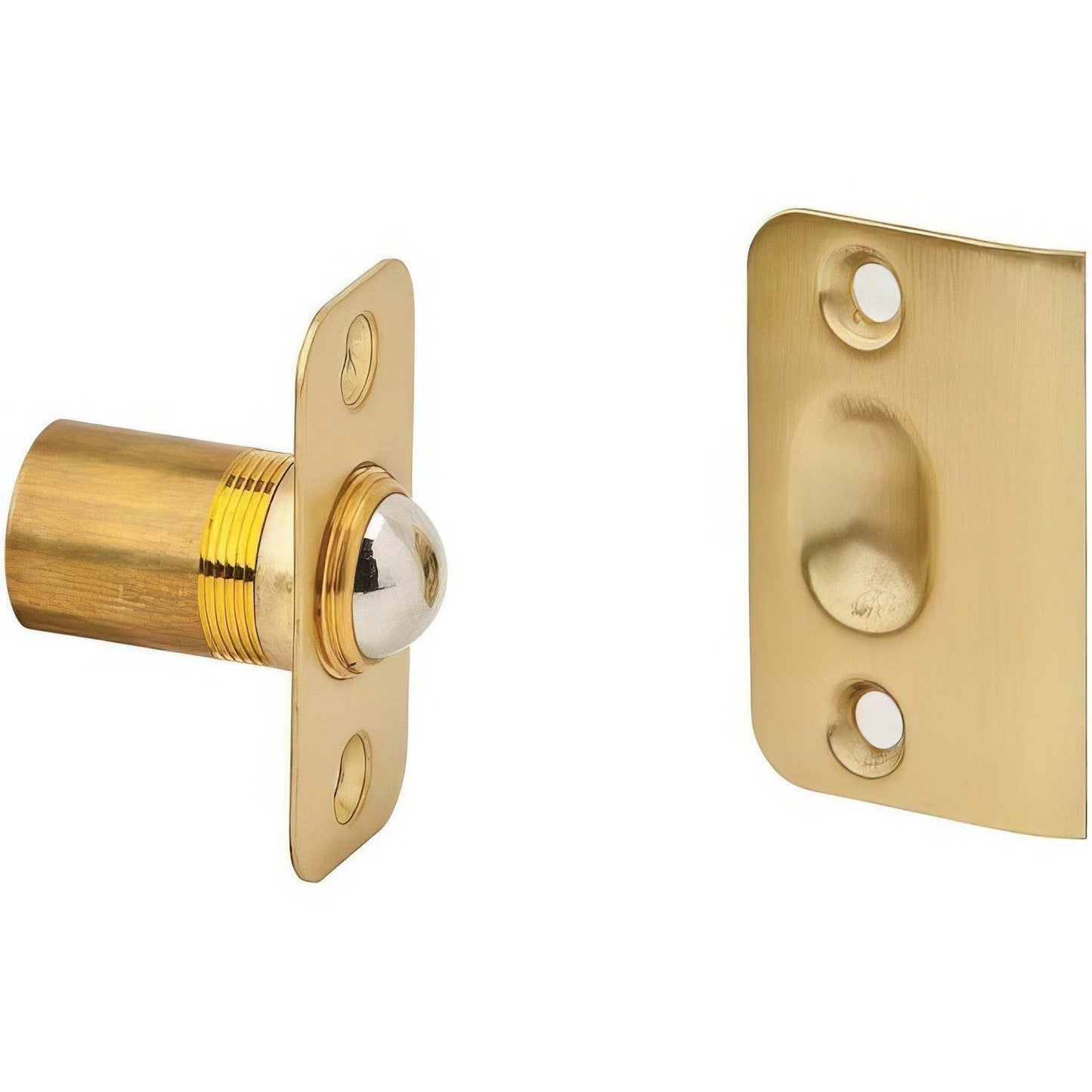 Ives 349B Wrought Brass Adjustable Barrel Ball Catch 1" x 2-1/8" x 1-3/8" Body 1-3/8" x 2-1/8" Strike