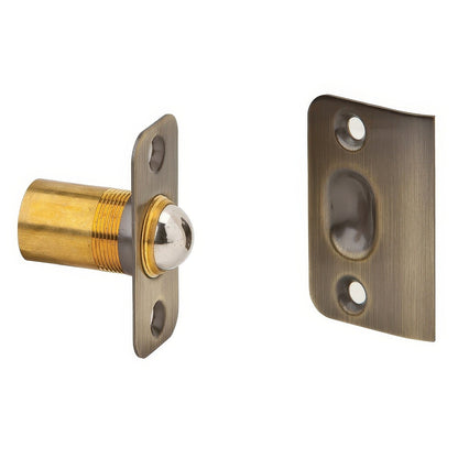 Ives 349B Wrought Brass Adjustable Barrel Ball Catch 1" x 2-1/8" x 1-3/8" Body 1-3/8" x 2-1/8" Strike
