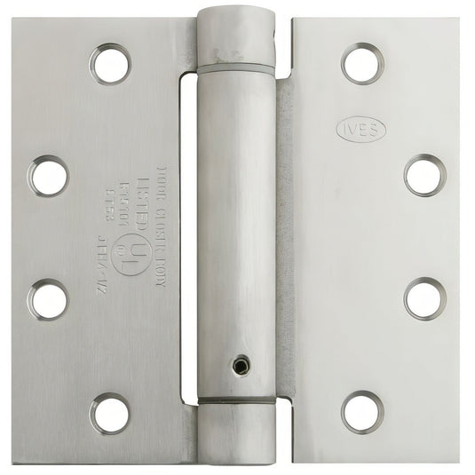 Ives 3SP1412652 4-1/2 Inch x 4-1/2 Inch Spring Square Corner Mortise Hinge