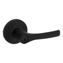 Kwikset 405HYL-514S Henley Lever Entry Door Lock SmartKey with 6AL Latch and RCS Strike Matte Black Finish.