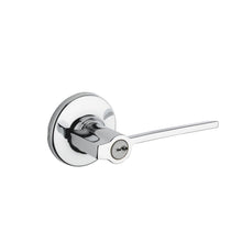 Kwikset 405LRLRDT-26S Ladera Lever with Round Rose Entry Door Lock SmartKey with 6AL Latch and RCS Strike Bright Chrome Finish.