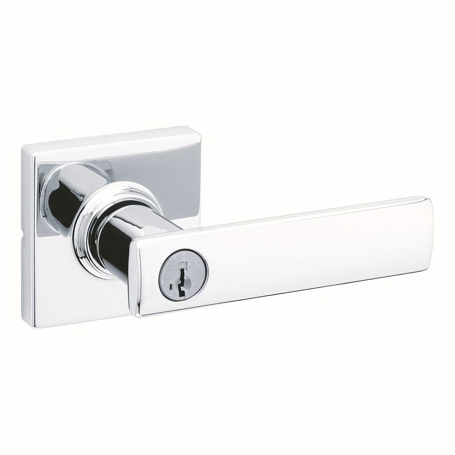 Kwikset 405BRNLSQT Breton Keyed Entry Door Lever with Square Rose