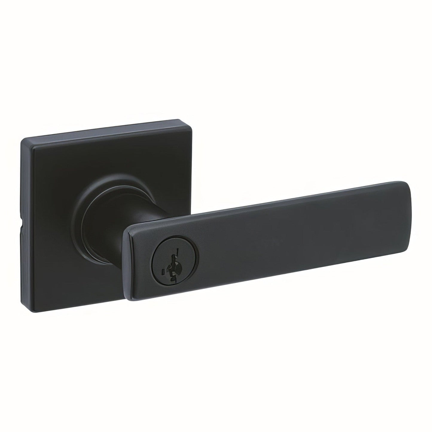 Kwikset 405BRNLSQT Breton Keyed Entry Door Lever with Square Rose