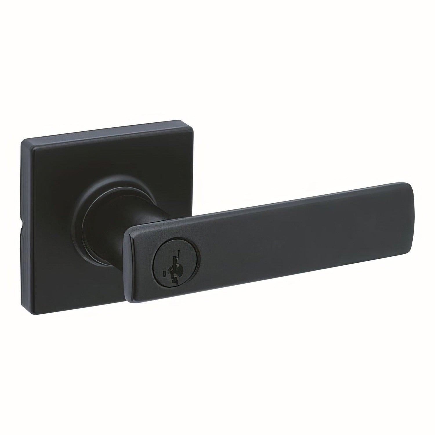 Kwikset 405BRNLSQT Breton Keyed Entry Door Lever with Square Rose
