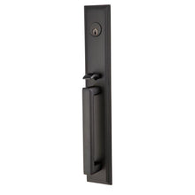 Emtek 4212HLOUS19RH Helios Lever Right Hand 2-3/8" and 2-3/4" Backset Single Cylinder Melrose Tubular Handleset Flat Black Finish.