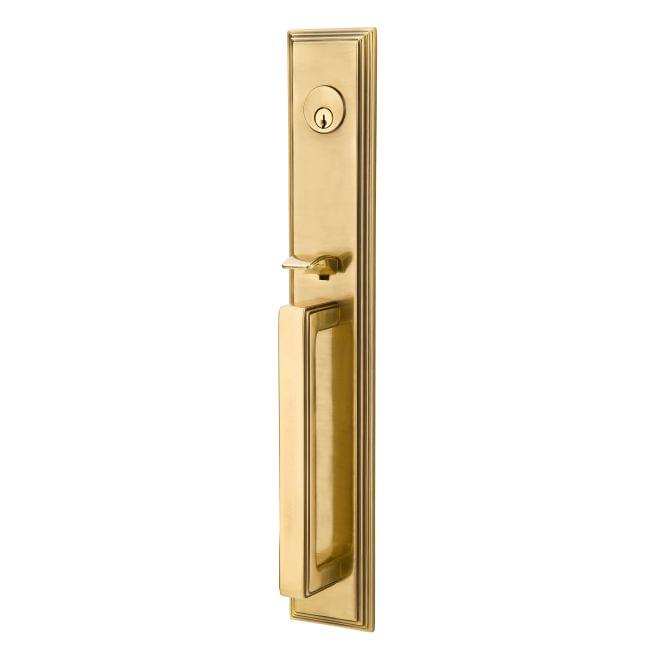 Emtek 4212WUS7 Waverly Knob 2-3/8" and 2-3/4" Backset Single Cylinder Melrose Tubular Handleset French Antique Brass Finish.