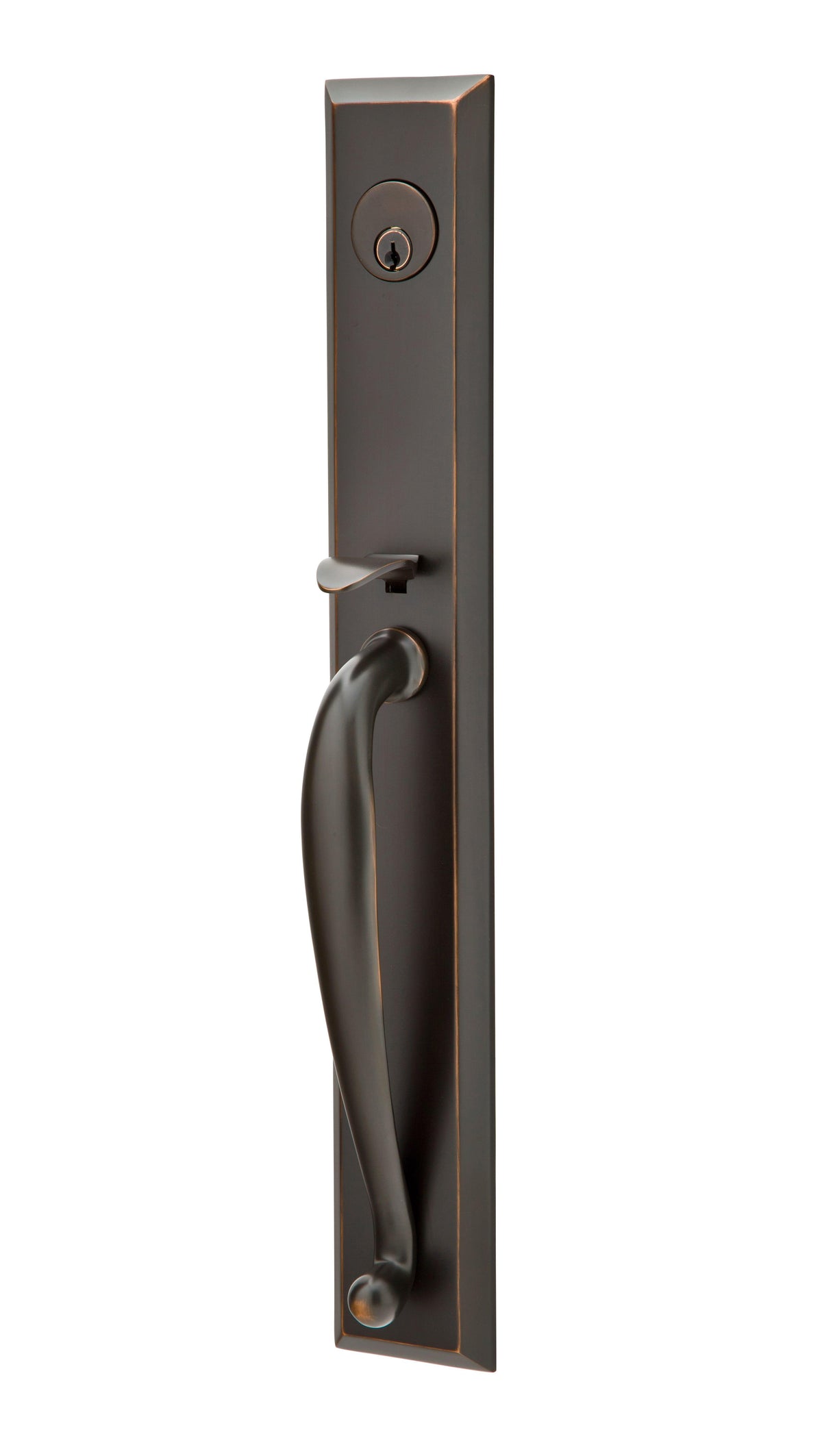 Emtek 4415NWUS10B Norwich Knob 2-3/8" and 2-3/4" Backset Single Cylinder Jefferson Tubular Handleset Oil Rubbed Bronze Finish.