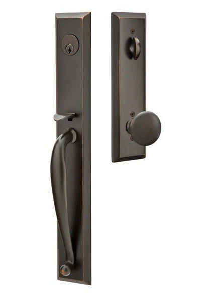 Emtek 4415PUS Single Cylinder Jefferson Tubular Handleset