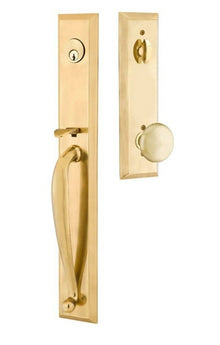 Emtek 4415PUS Single Cylinder Jefferson Tubular Handleset.