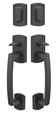 Emtek Ridgemont Single Cylinder Keyed Entry Rustic Modern Bronze Grip by Grip Handleset