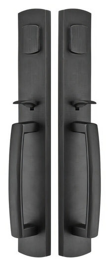 Emtek Brighton Single Cylinder Keyed Entry Rustic Modern Bronze Grip by Grip Handleset