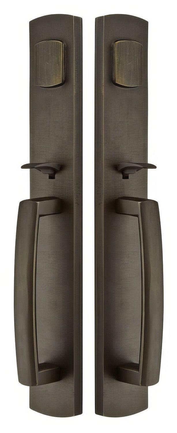 Emtek Brighton Single Cylinder Keyed Entry Rustic Modern Bronze Grip by Grip Handleset