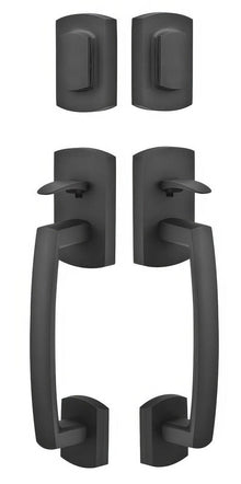 Emtek Ridgemont Double Cylinder Keyed Entry Rustic Modern Bronze Grip by Grip Handleset