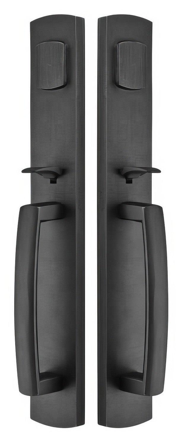 Emtek Brighton Double Cylinder Keyed Entry Rustic Modern Bronze Grip by Grip Handleset