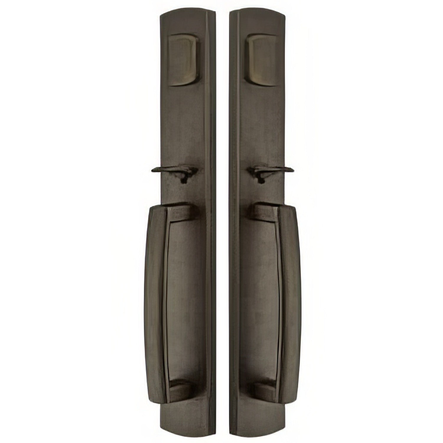 Emtek Ridgemont Dummy Set Rustic Modern Bronze Grip by Grip Handleset