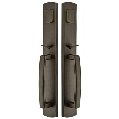 Emtek Ridgemont Dummy Set Rustic Modern Bronze Grip by Grip Handleset