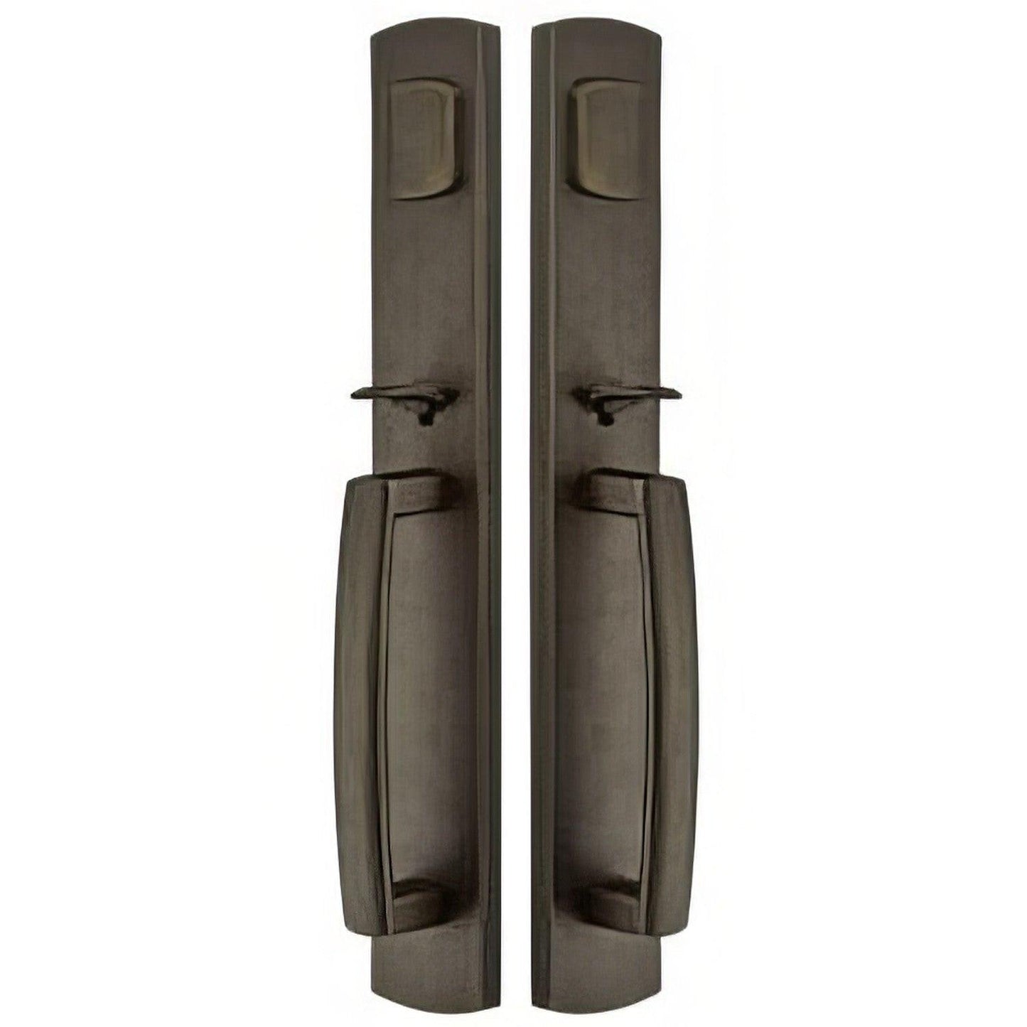 Emtek Ridgemont Dummy Set Rustic Modern Bronze Grip by Grip Handleset