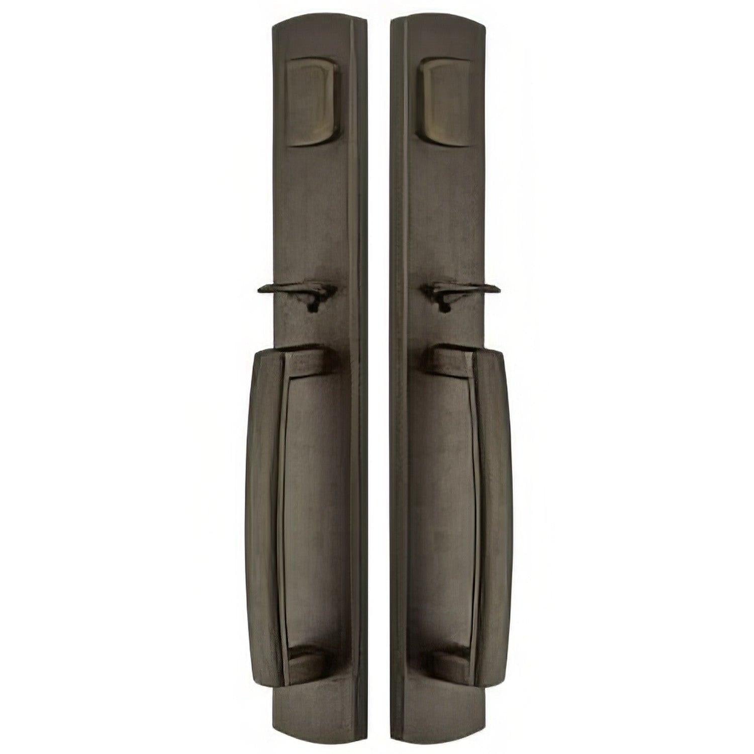 Emtek Ridgemont Dummy Set Rustic Modern Bronze Grip by Grip Handleset