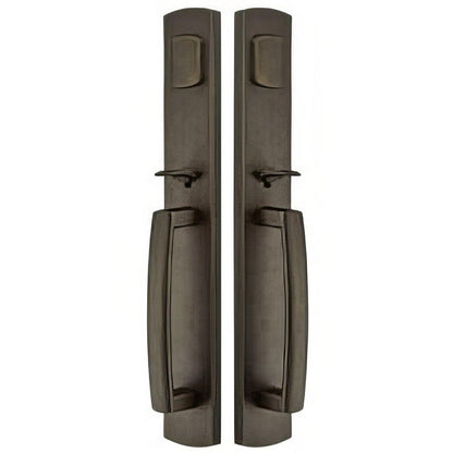 Emtek Ridgemont Dummy Set Rustic Modern Bronze Grip by Grip Handleset