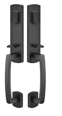 Emtek Logan Dummy Set Rustic Modern Bronze Grip by Grip Handleset