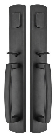 Emtek Brighton Dummy Set Rustic Modern Bronze Grip by Grip Handleset.