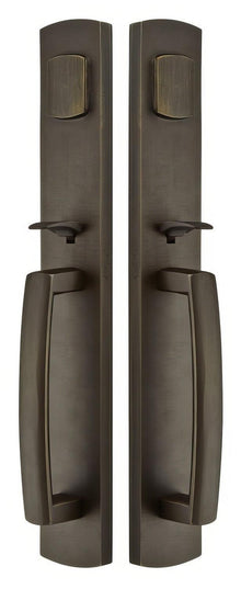 Emtek Brighton Dummy Set Rustic Modern Bronze Grip by Grip Handleset.