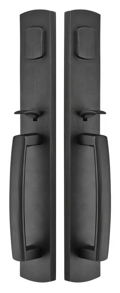 Emtek Brighton Dummy Set Rustic Modern Bronze Grip by Grip Handleset.