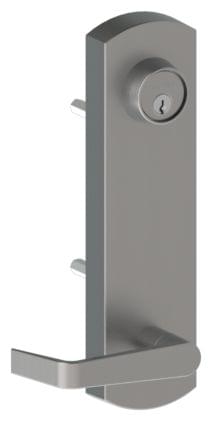 Hager 45CEWTN26D Cylinder Escutcheon Outside Exit Device Trim with Withnell Lever Satin Chrome Finish.