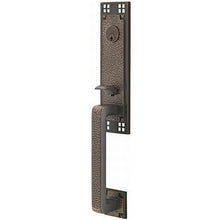 Emtek 4811HMUSLH Hammered Lever Left Hand 2-3/8" and 2-3/4" Backset Single Cylinder Arts and Craft Tubular Handleset