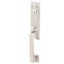 Emtek 4811HMUSLH Hammered Lever Left Hand 2-3/8" and 2-3/4" Backset Single Cylinder Arts and Craft Tubular Handleset