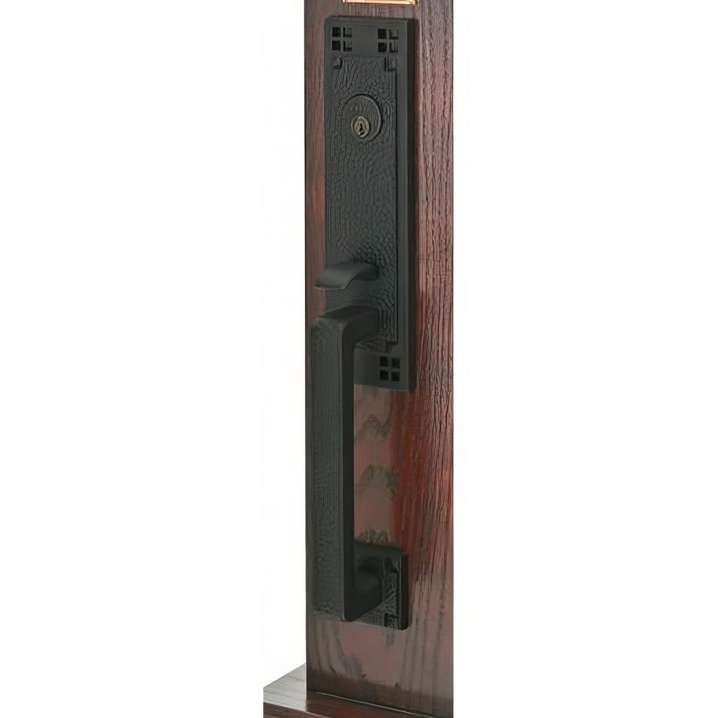 Emtek 4811HMUSRH Hammered Lever Right Hand 2-3/8" and 2-3/4" Backset Single Cylinder Arts and Craft Tubular Handleset