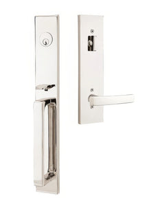 Emtek 4819GVUSRH Geneva Lever Right Hand 2-3/8" and 2-3/4" Backset Single Cylinder Lausanne Tubular Handleset