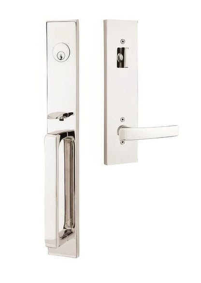 Emtek 4819GVUSRH Geneva Lever Right Hand 2-3/8" and 2-3/4" Backset Single Cylinder Lausanne Tubular Handleset