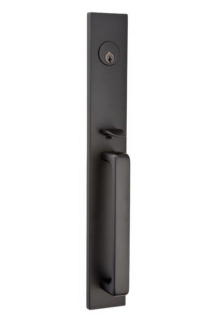 Emtek 4819GVUSLH Geneva Lever Left Hand 2-3/8" and 2-3/4" Backset Single Cylinder Lausanne Tubular Handleset.