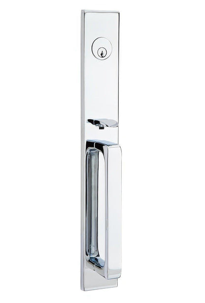 Emtek 4819GVUSLH Geneva Lever Left Hand 2-3/8" and 2-3/4" Backset Single Cylinder Lausanne Tubular Handleset.