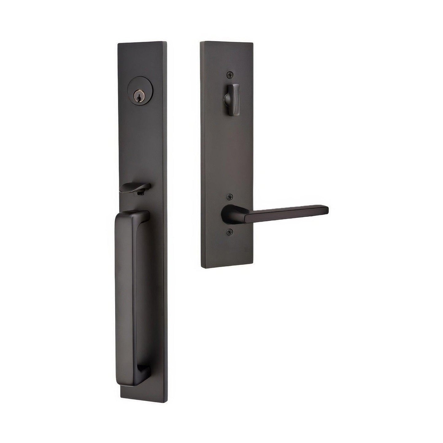 Emtek 4819HLOUSRH Helios Lever Right Hand 2-3/8" and 2-3/4" Backset Single Cylinder Lausanne Tubular Handleset.