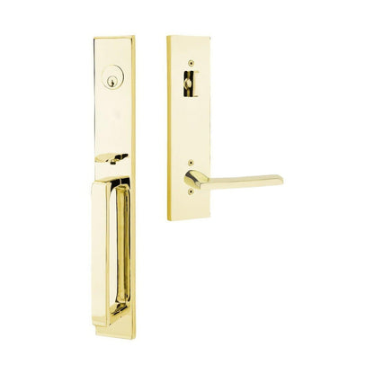 Emtek 4819HLOUSLH Helios Lever Left Hand 2-3/8" and 2-3/4" Backset Single Cylinder Lausanne Tubular Handleset.