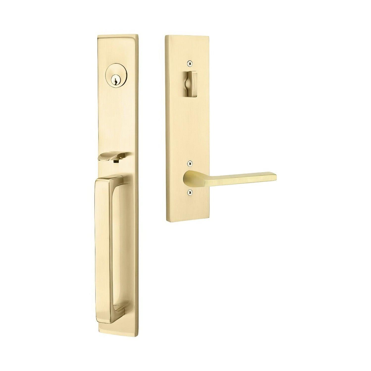 Emtek 4819HLOUSRH Helios Lever Right Hand 2-3/8" and 2-3/4" Backset Single Cylinder Lausanne Tubular Handleset.